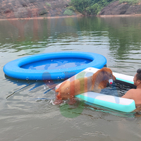 Hamac flottant gonflable robuste pour piscine, anneau flottant de 8 pieds, transat gonflable pour piscine, radeau-hamac aquatique