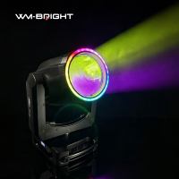 Projecteur de scène à tête mobile 295W à double prisme, faisceau à motifs, anneau étoilé, haute performance, blanc + 13 couleurs pour mariages, clubs, DJ, discothèques et événements