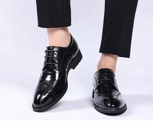 Zapatos de Otoño de Alta Gama Personalizados para Hombre, Formales de Negocios, de Cuero Genuino, con Cordones, Impermeables - Product Image 5