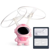 Robot Astronaute Volant à Commande Radio avec LED et Capteur Infrarouge, Hélicoptère pour Enfants, Jouets Cadeaux