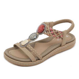 Comfort Open Toe <strong>Elastic</strong> Strap Women's Casual Strappy <strong>Sandal</strong> Summer <strong>Sandals</strong> for Women - Product Image 1