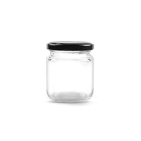 Pot en verre rond de 195 ml, 250 g, 7 oz pour confiture, guacamole, beurre de cacahuète avec couvercle à vis de 63 mm