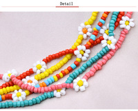 Warna Bohemian buatan tangan dikepang bunga kecil manik-manik nasi perhiasan wanita untuk hadiah musim panas kalung choker wanita