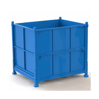 Palette de stockage en fil métallique pliable robuste, boîte à palettes en fer