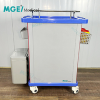 Chariot médical d'urgence MEDIGE au design moderne, chariot à médicaments en plastique pour hôpital, chariots à main
