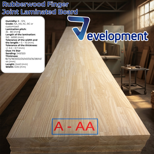 Panneau stratifié en bois de caoutchouc durable, jointure à doigts, face A, 1220x2440mm, finition ponçage lisse pour armoires et étagères durables - Product Image 2