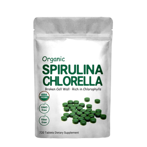 100% hữu cơ Spirulina Chlorella máy tính bảng số lượng lớn Dinh dưỡng bổ sung OEM - Product Image 1