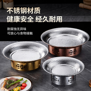 304 Stainless Steel Dry Pot Alcohol Stove Mini Hot Pot Copper Color Insulation Function Circular Shape Commercial Use - Product Image 5