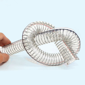 Прочный гибкий армированный пружинной стальной проволокой прозрачный шланг из ПВХ высокого давления 3/4''-10'' для всасывания и нагнетания - Product Image 4