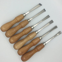 Manche en hêtre durable professionnel 6 pièces ciseau à sculpture sur bois à l'huile antirouille et ensemble de ciseau à froid pour le travail du bois