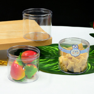 Caja cilíndrica transparente de PS con tapa para mousse, pudín, dulces, repostería y postres. - Product Image 1