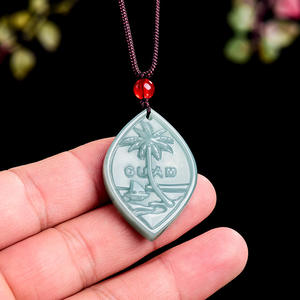 Doğal Jadeite mavi su yeşim kolye pasifik Guam hatıra moda aksesuar bir değerleme sertifikası D055 eşlik - Product Image 3