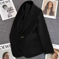 Penjualan Panas Blazer Wanita Cokelat Jaket Jas Single Breasted Lengan Panjang Pakaian Kantor Elegan Harga Murah