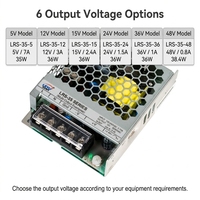Alimentation à découpage AC-DC encastrée 35W 5V 12V 15V 24V 36V 48V à sortie unique sans ventilateur pour contrôle industriel et automatisation LED