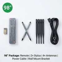 Écran plat interactif 4K UHD de 98 pouces, 20 points de contact IR, double système d'exploitation, caméra AI, tableau blanc intelligent pour salle de classe et conférence de bureau