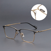 Montures de lunettes optiques carrées de style professionnel pour hommes, en titane de qualité supérieure, à monture complète, avec verres de transition personnalisés pour lunettes de vue
