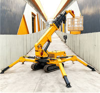 Grue araignée de 3 tonnes avec nacelle pour personnel, stabilisateurs hydrauliques complets pour le nettoyage de fenêtres à grande hauteur