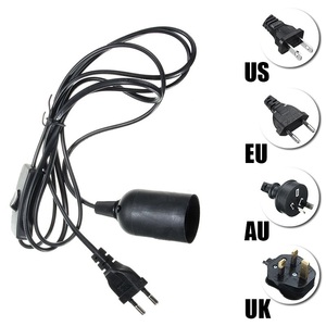 Support de base de lampe E26 E27 suspendu pour luminaire LED adaptateur de cordon de prise d'ampoule avec interrupteur et câble d'alimentation de 1.8m - Product Image 1