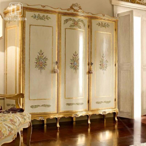 Juego de Muebles de Dormitorio de Madera Estilo Francés, Diseño Antiguo, con Armario de Almacenamiento Clásico, Cama Queen Size para Dormitorio, Modelo UP-064 - Product Image 4
