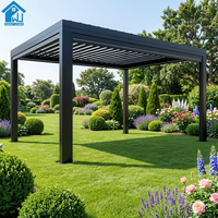 Pergola bioclimatique motorisée en aluminium de haute qualité, facile à assembler, imperméable, pour terrasse extérieure, à lames orientables