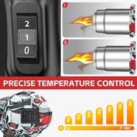 Pistolet thermique KUNAISI à motif personnalisé, puissance nominale de 2000 W, avec affichage de la température, pistolet thermique à température réglable pour les outils de wrapping automobile