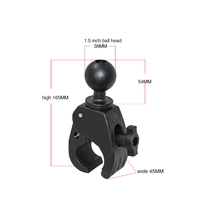 Support de tablette pour vélo avec base de guidon à rotule de 1,5 pouces, support de caméra pour tube large, pince universelle à dégagement rapide Tough-claw
