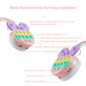 <span class=keywords><strong>Casque</strong></span> Bluetooth B30 RGB Lumineux Oreilles de Chat, Pliable, avec Support Carte TF, Écouteurs Anti-Stress à Bulles, <span class=keywords><strong>Sans</strong></span> Fil et Filaire pour Fille - Product Image 6
