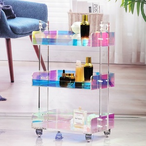 Estantes móviles de acrílico coloridos de lujo, salón de belleza, carrito móvil de barbería, ZY-834 - Product Image 2