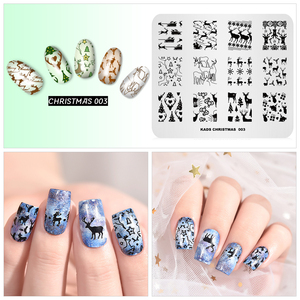 Christmas Style Rectangle Stainless Steel <b>Nail</b> Art Stamping Plate Soft Image <b>Stencil</b> Template Custom Logo for DIY Manicure - Product Image 5