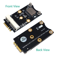 Adaptor Wifi M.2 Kartu Jaringan Nirkabel Mini PCIE ke M2 NGFF Key A+E Raiser dengan Slot SIM untuk Modul WiFi/WWAN/LTE