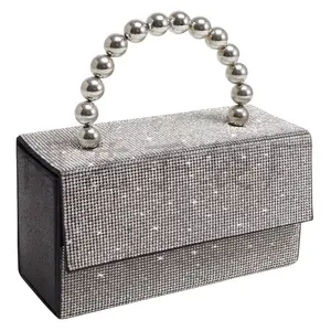 Shiny handmade diamond bag with diamond inlay, small square bag full of diamonds, high-end feel handbag