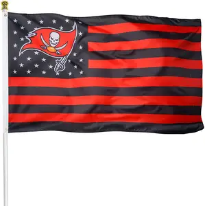海盗足球队球迷高级旗帜厚质量聚酯3x5英尺海报美国星条旗运动旗帜