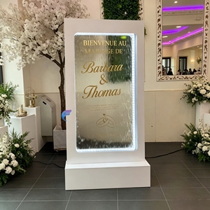 Acrylic welcome sign Customized wedding tabletop sign Floral decor wedding display Indoor wedding <b>name</b> sign - Product Image 5