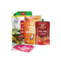 Sac d'emballage liquide pour jus personnalisé imprimé de 150 ml, sac à bec verseur debout en Vmpet, emballage de fruits, sac en plastique