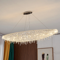 Lustre en cristal de luxe pour restaurant, villa, table d'île, salon de luxe, salon de thé, bar, bateau