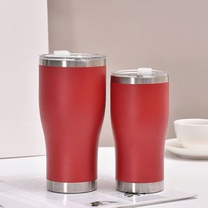 20oz Curved Tumbler <b>Double</b> <b>Wall</b> Vacuum Insulated Stainless Steel Mug Gradient Powder Coated with 2in1 Lid - Product Image 2