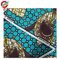 Kain Linen Poliester Afrika Terlaris Grosir, Kain Brokat Cetak Lilin, Kain Ankara Afrika