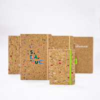 Journal avec logo personnalisé Cahier design en liège à couverture rigide Planificateur écologique au toucher doux