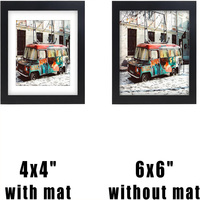 Cadre photo de forme carrée, peinture à l'huile créative multicolore, cadre photo pour montage mural ou dessus de table