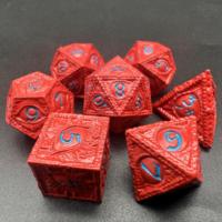Lot de 7 dés RPG en métal personnalisables-Dragon Eye D & D Polyhedral Set pour DND/Tabletop, Logo OEM