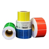 Étiquettes thermiques directes de taille personnalisée, étiquettes rondes colorées autocollantes imprimables, rouleau d'étiquettes vierges pour transfert thermique