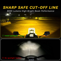 Projecteur LED haute puissance SENLO 80W, ampoules LED, feux de route et de croisement, 6000K, phare de moto