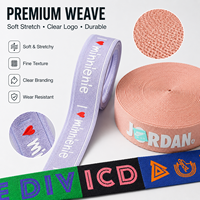 Bande élastique jacquard personnalisée avec logo imprimé pour sous-vêtements, ruban élastique imprimé pour sac à dos, sangle croisée