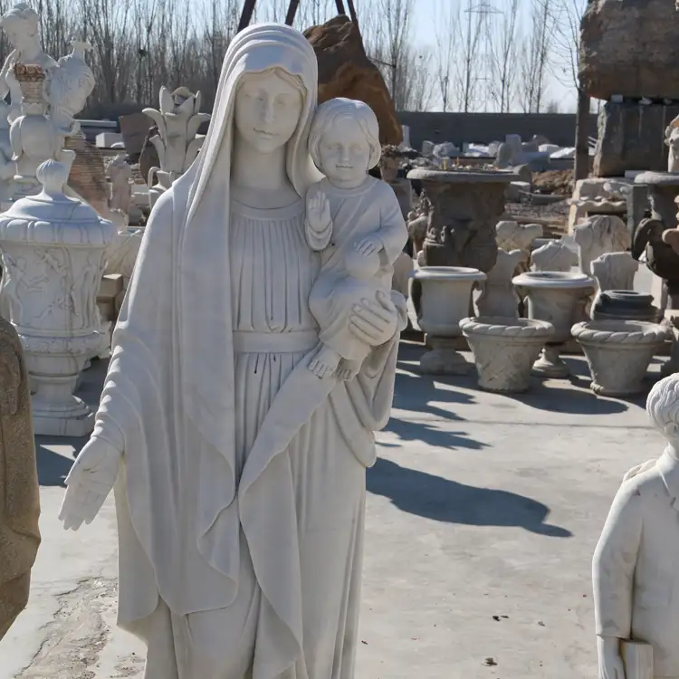बिक्री के लिए घर सजावट ग्रेनाइट पत्थर वर्जिन मैरी की मूर्ति