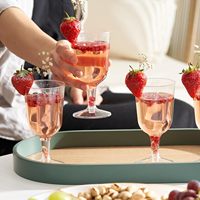 Verre à vin rouge jetable transparent en PS de 200 ml (7 oz) – Gobelet en plastique rigide avec corps et base séparables