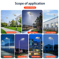 Lampadaire solaire LED intégré extérieur 60W 80W 100W haute luminosité 6500K lumière du jour étanche avec capteur intelligent, LST-YL