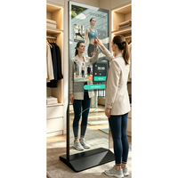 Espejo Inteligente Mágico de 43 Pulgadas con Pantalla Táctil Android, Espejo Digital Publicitario con Base Metálica para Gimnasio