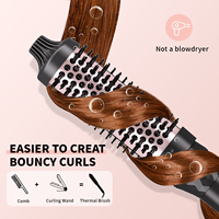 Revlon 2-in-1 Brosse à cheveux thermique PTC Brosse ronde chauffante pour cheveux secs Portable avec affichage LCD de la température Source d'alimentation électrique