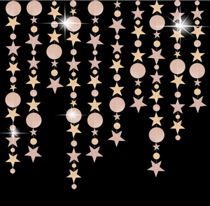 Guirnaldas <span class=keywords><strong>de</strong></span> Papel Metálico con Puntos y Estrellas, Serpentinas Decorativas <span class=keywords><strong>para</strong></span> Eid/Ramadán Mubarak, Año Nuevo, <span class=keywords><strong>Cumpleaños</strong></span>, Navidad, Artículos <span class=keywords><strong>para</strong></span> Fiestas - Product Image 3