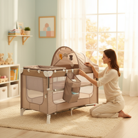 Lit de voyage pliable en métal de conception européenne moderne et luxueuse, berceau à bascule pour bébé, lit de voyage pour nouveau-né, pour hôtel et hôpital